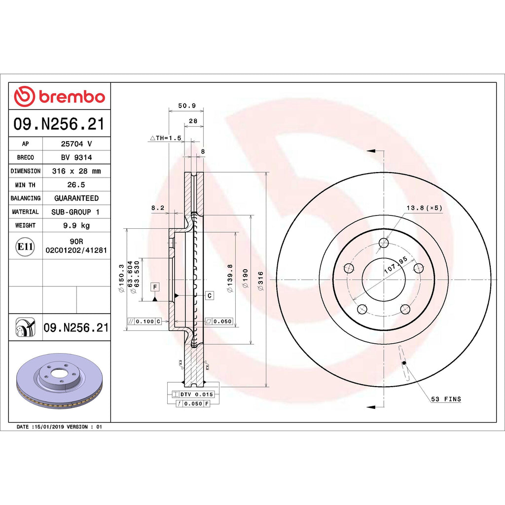 Brembo Disc Brake Rotor 09.N256.21