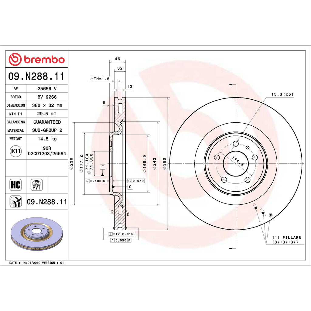 Brembo Disc Brake Rotor 09.N288.11