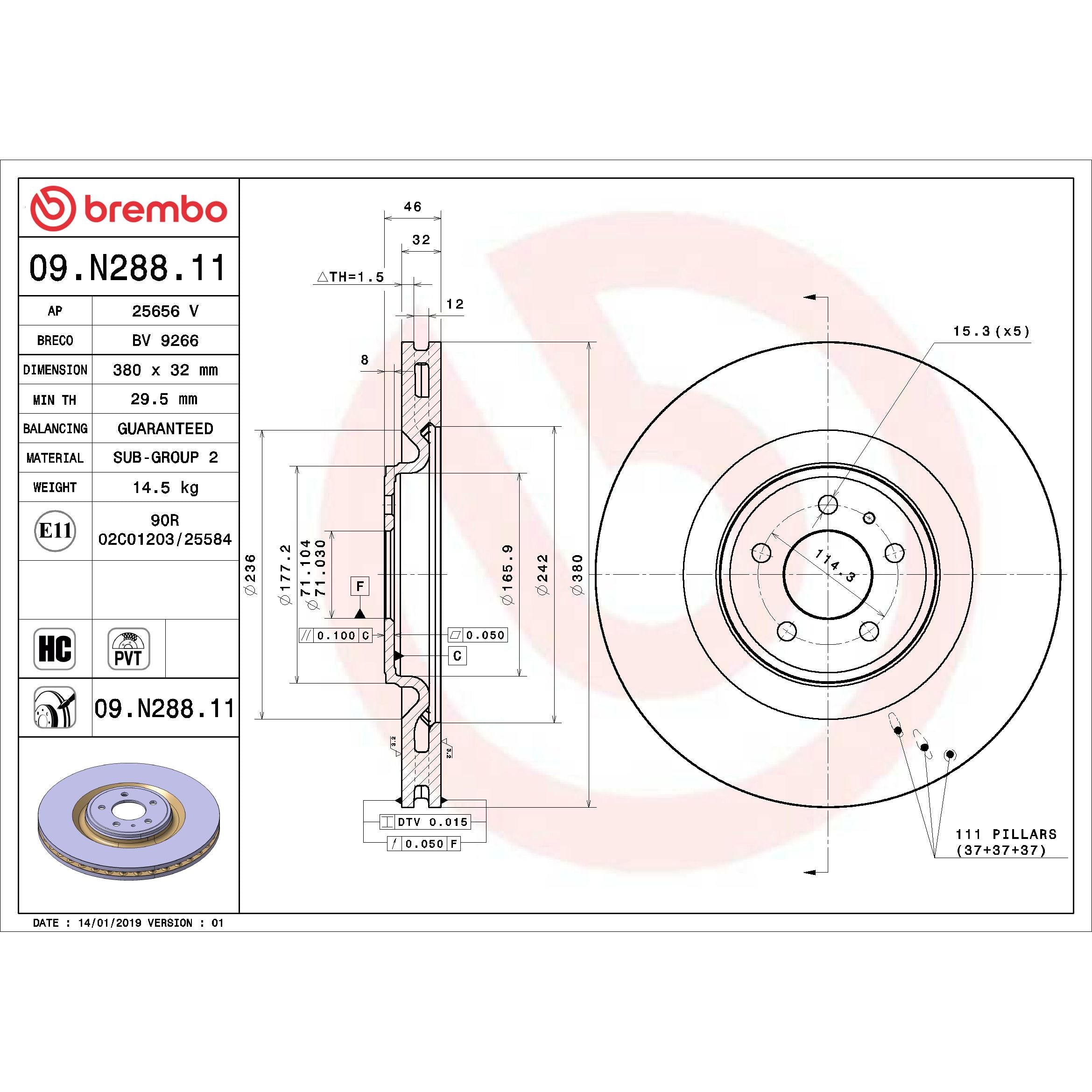 Brembo Disc Brake Rotor 09.N288.11