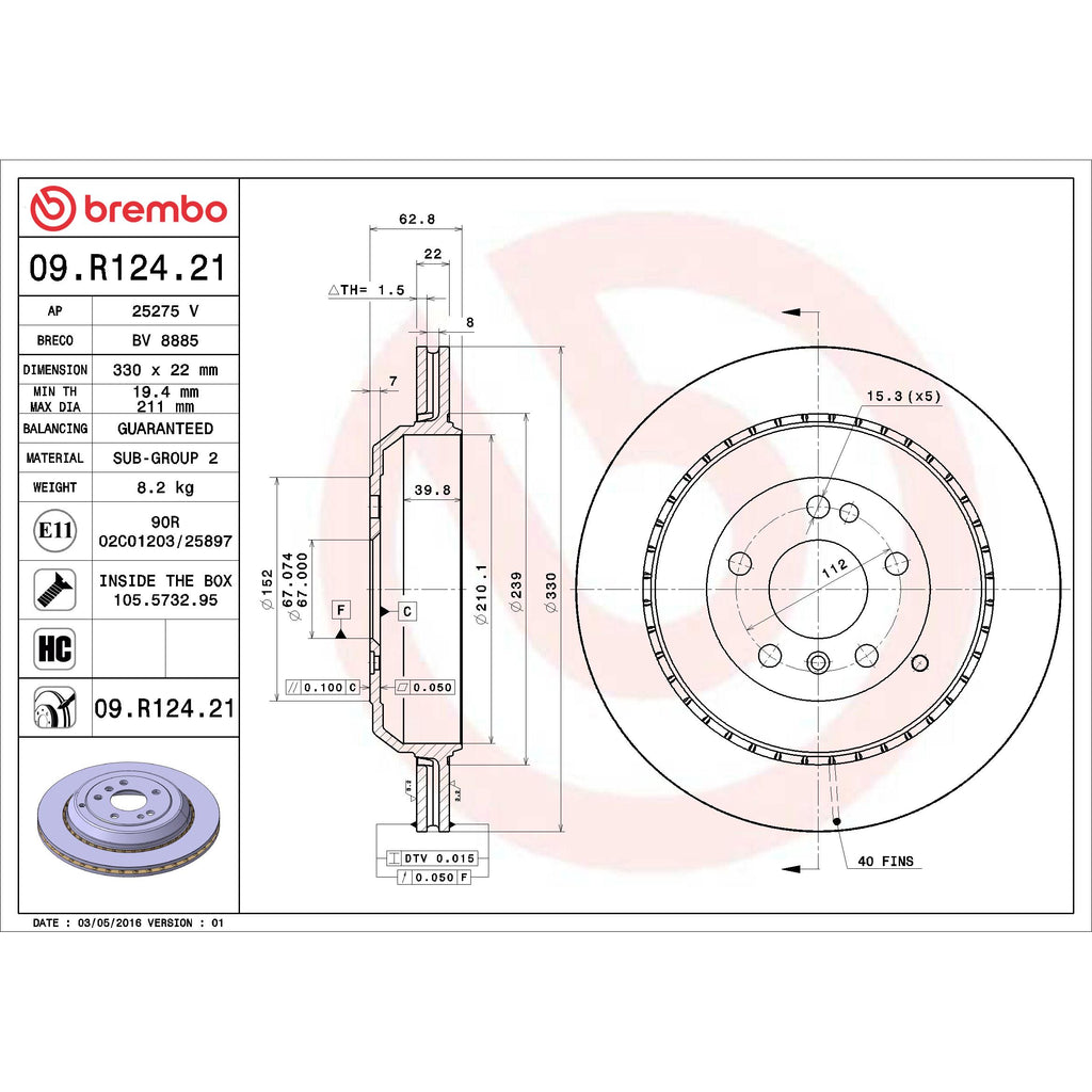 Brembo Disc Brake Rotor 09.R124.21