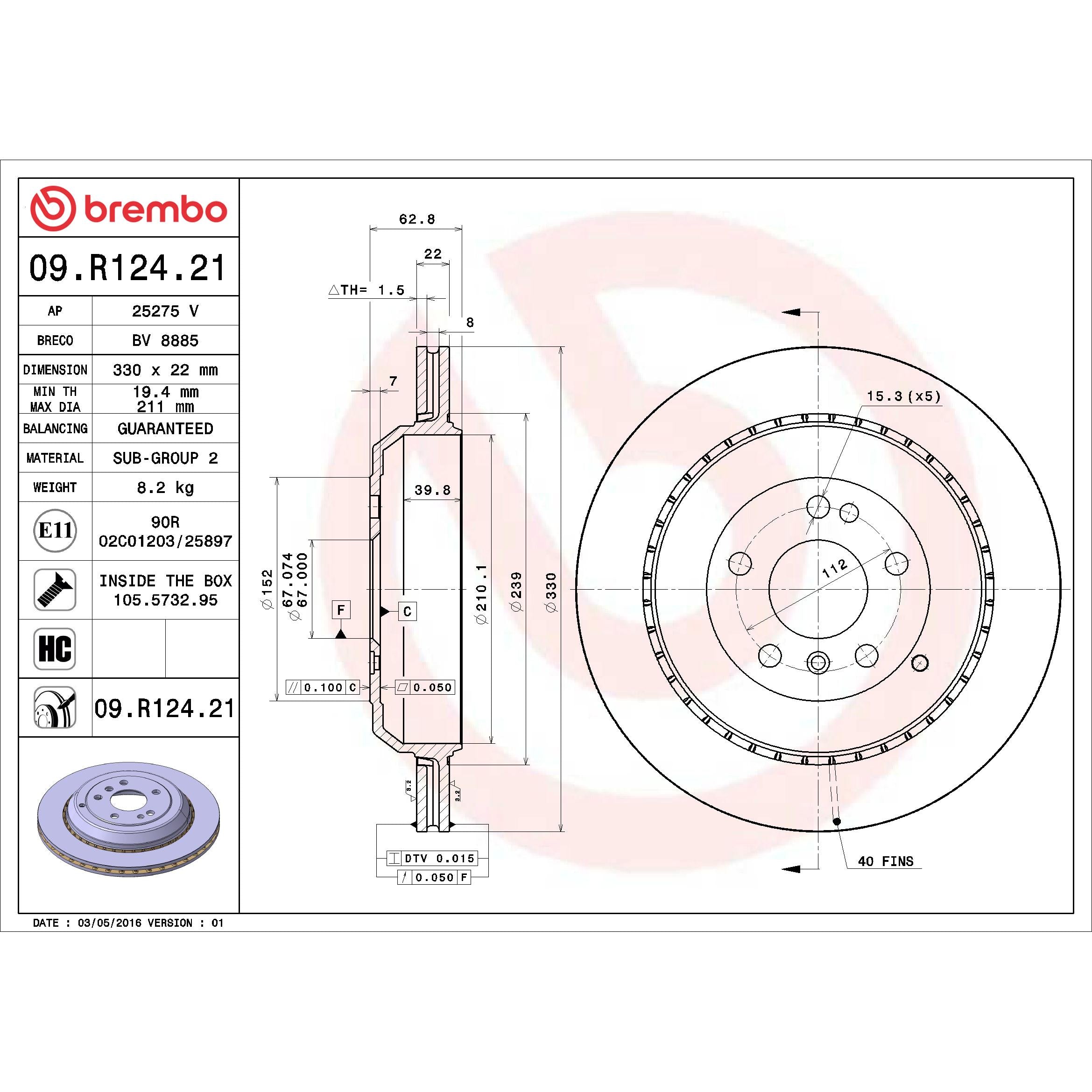 Brembo Disc Brake Rotor 09.R124.21