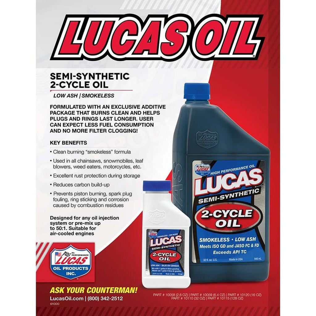 Lucas Oil Products Synthetic Blend Small Engine Oil Premix 2.6oz