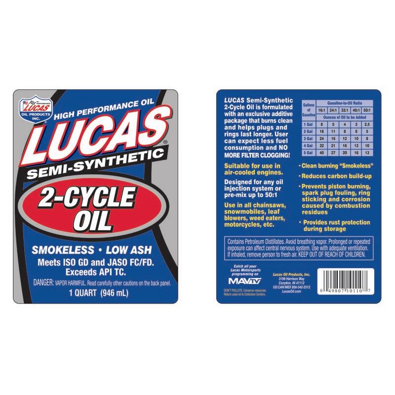 Lucas Oil Products Synthetic Blend Engine Oil Premix 1 Quart