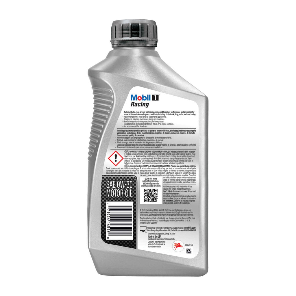 Mobil 1 Racing Full Synthetic Engine Oil 0W-30 1 Quart
