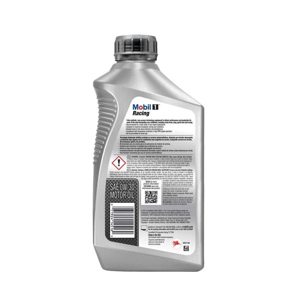 Mobil 1 Racing Full Synthetic Engine Oil 0W-50 1 Quart
