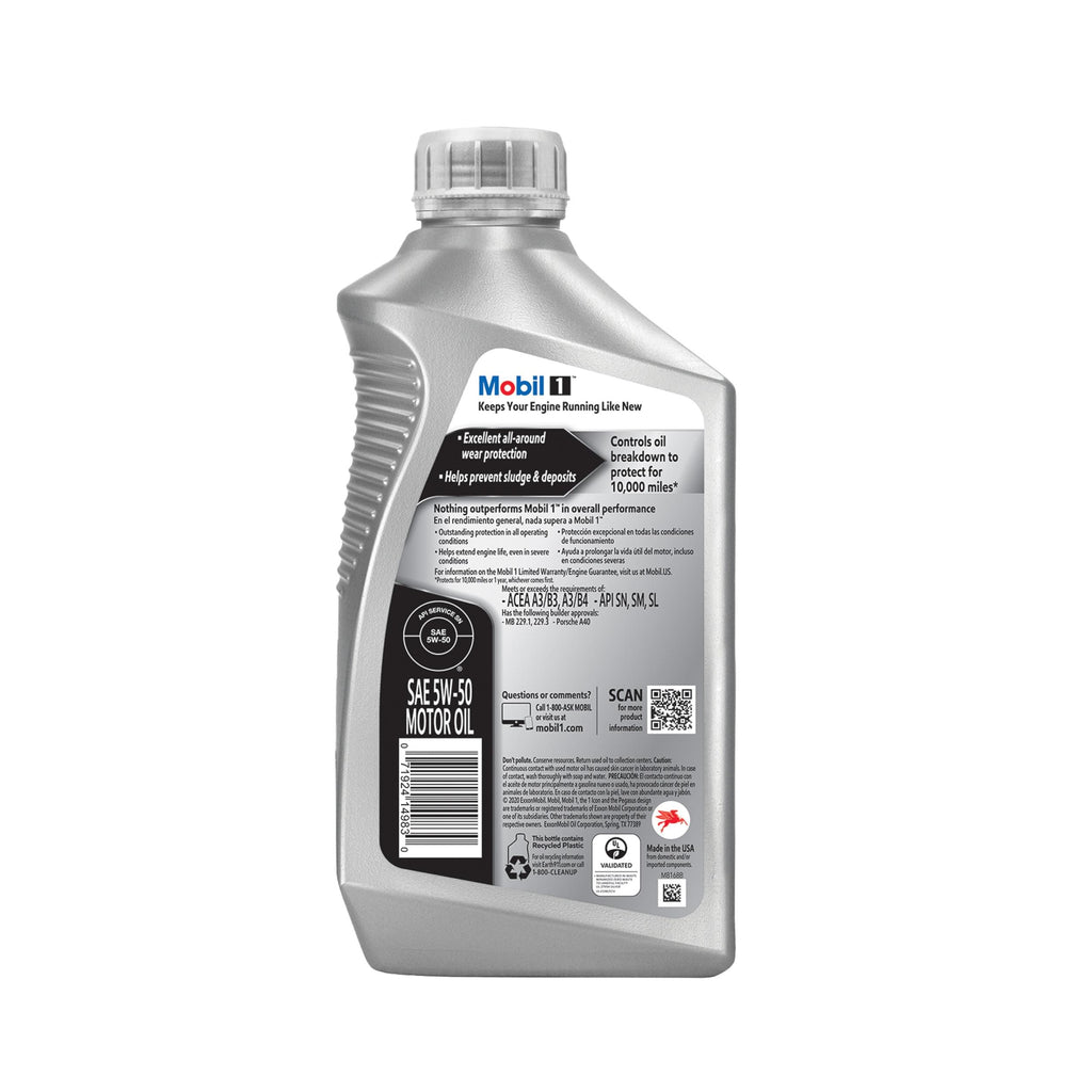 Mobil 1 Full Synthetic Engine Oil 5W-50 1 Quart