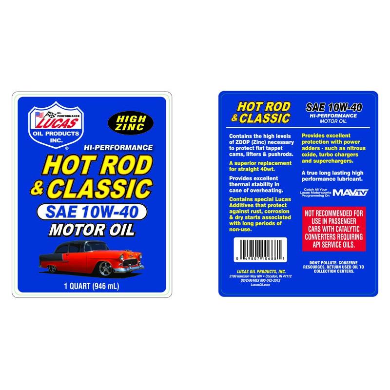 Lucas Oil Products Synthetic Blend Engine Oil 10W-40 1 Quart
