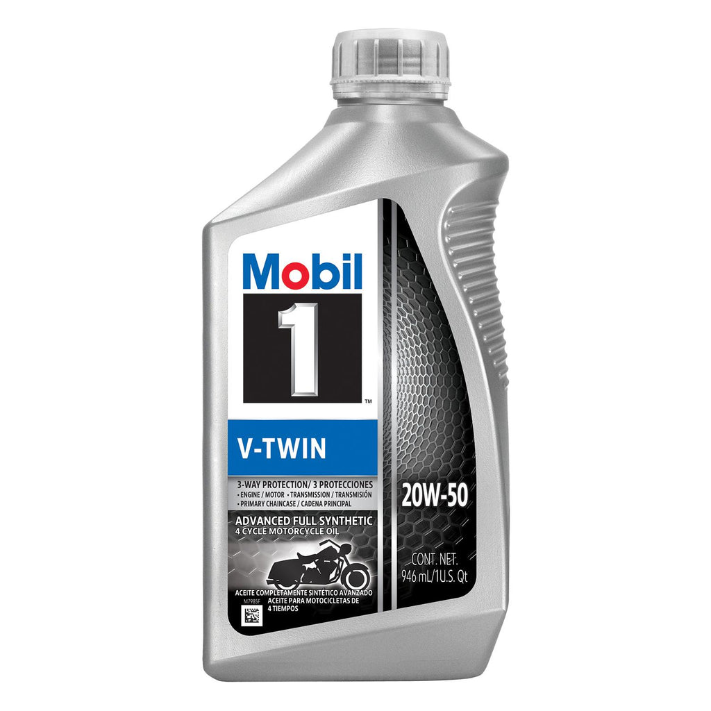 Mobil 1 V-Twin Motorcycle Full Synthetic 20W-50 Motor Oil 1 Quart