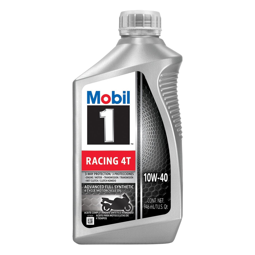 Mobil 1 Racing 4T Motorcycle Full Synthetic Engine Oil 10W-40 1 Quart
