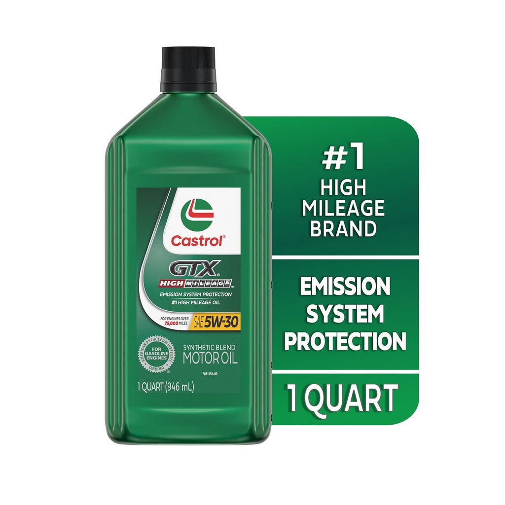 Castrol GTX High Mileage Synthetic Blend Engine Oil 5W-30 1 Quart