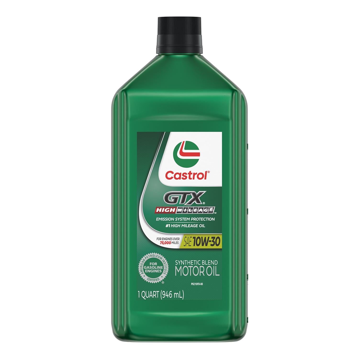 Castrol GTX High Mileage Synthetic Blend Engine Oil 10W-30 1 Quart