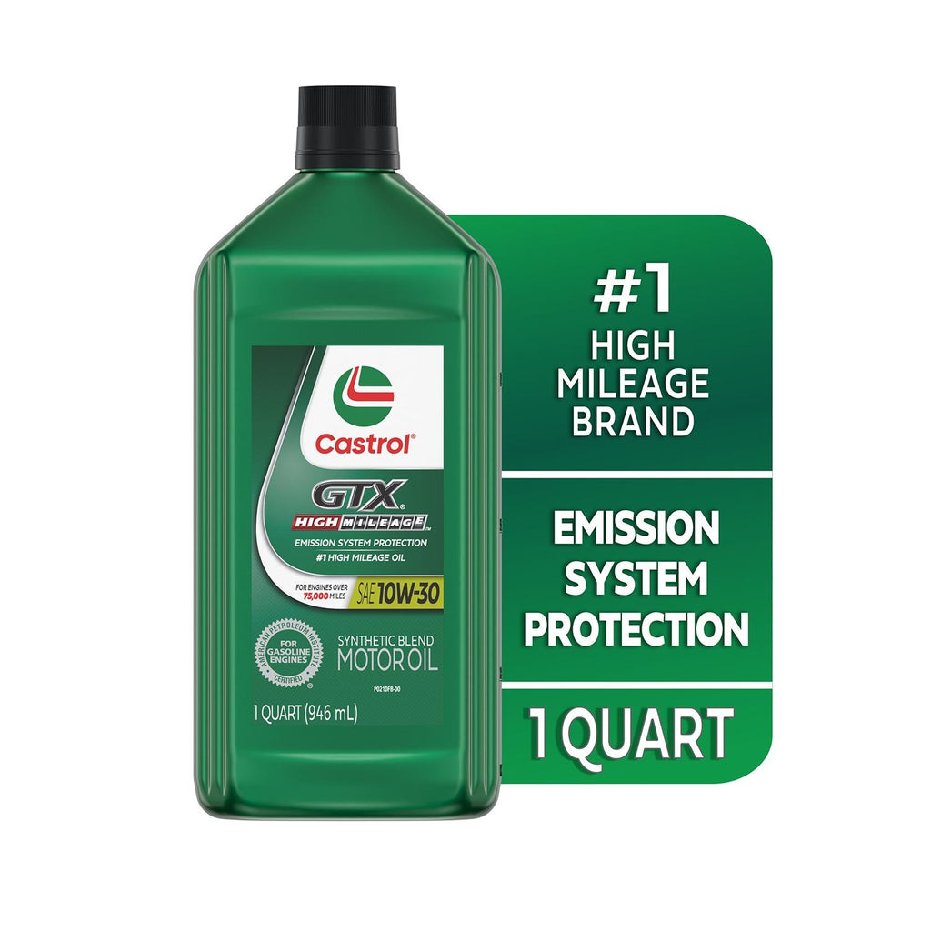 Castrol GTX High Mileage Synthetic Blend Engine Oil 10W-30 1 Quart
