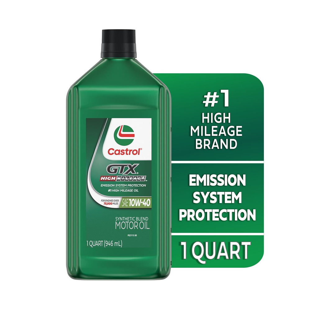 Castrol GTX High Mileage Synthetic Blend Engine Oil 10W-40 1 Quart