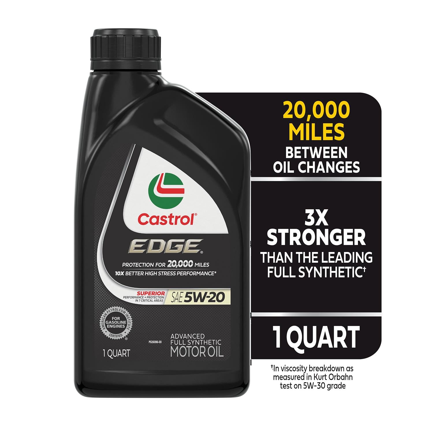 Castrol EDGE Full Synthetic Engine Oil 5W-20 1 Quart