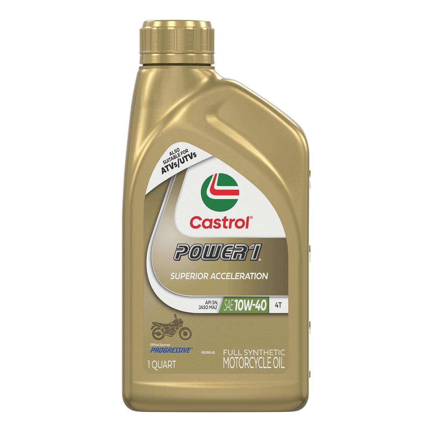 Castrol Power1 Motorcycle Full Synthetic Engine Oil 10W-40 1 Quart