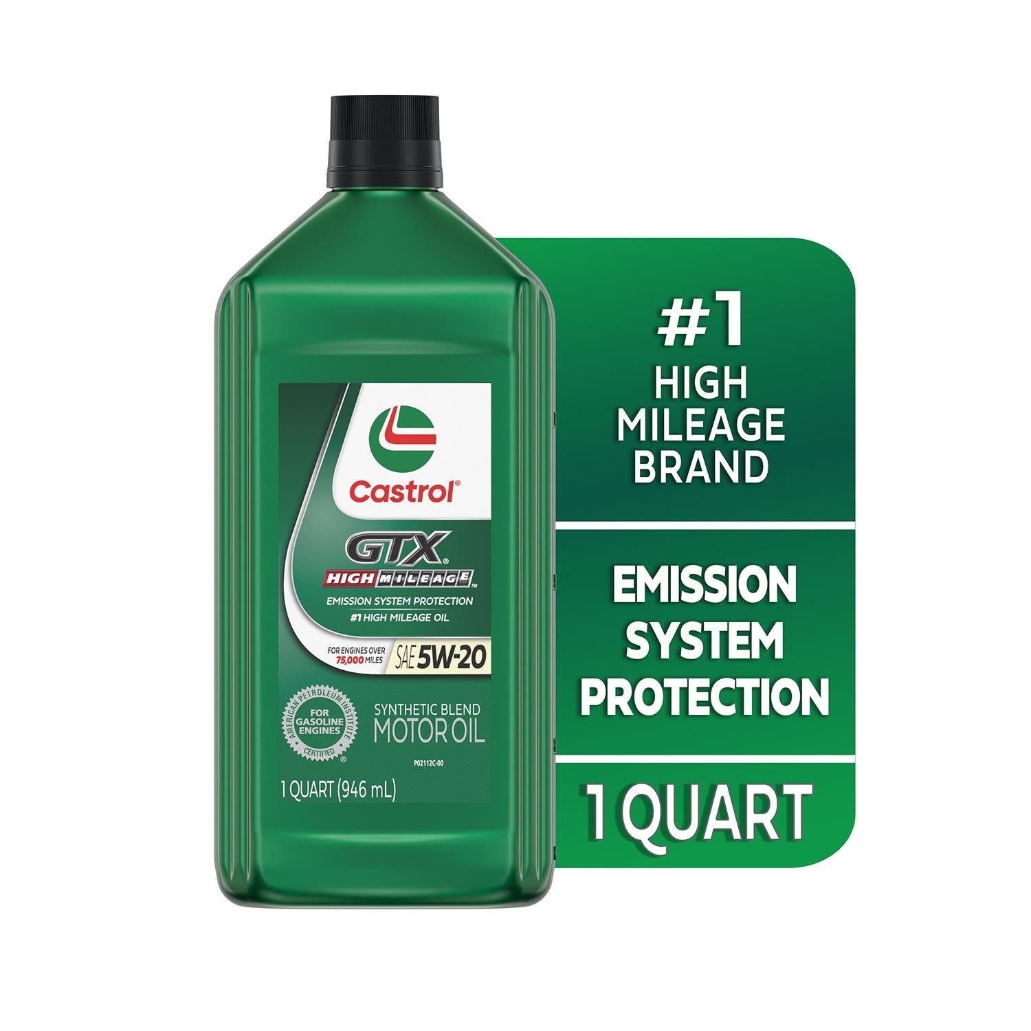 Castrol GTX High Mileage Synthetic Blend Engine Oil 5W-20 1 Quart