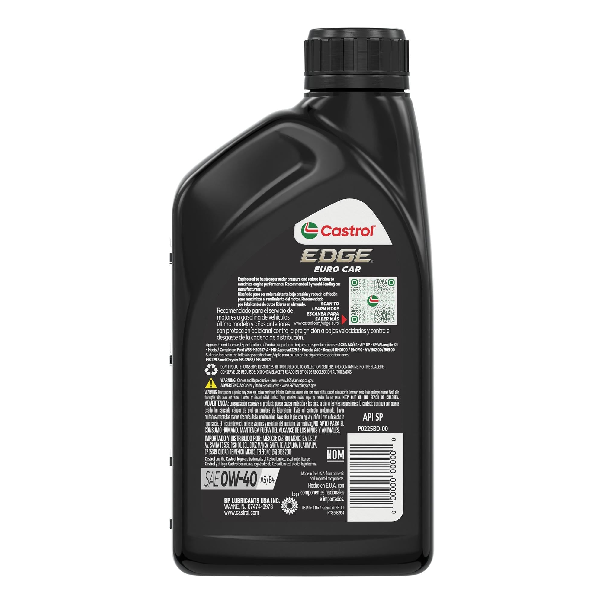 Castrol EDGE Full Synthetic Engine Oil 0W-40 1 Quart