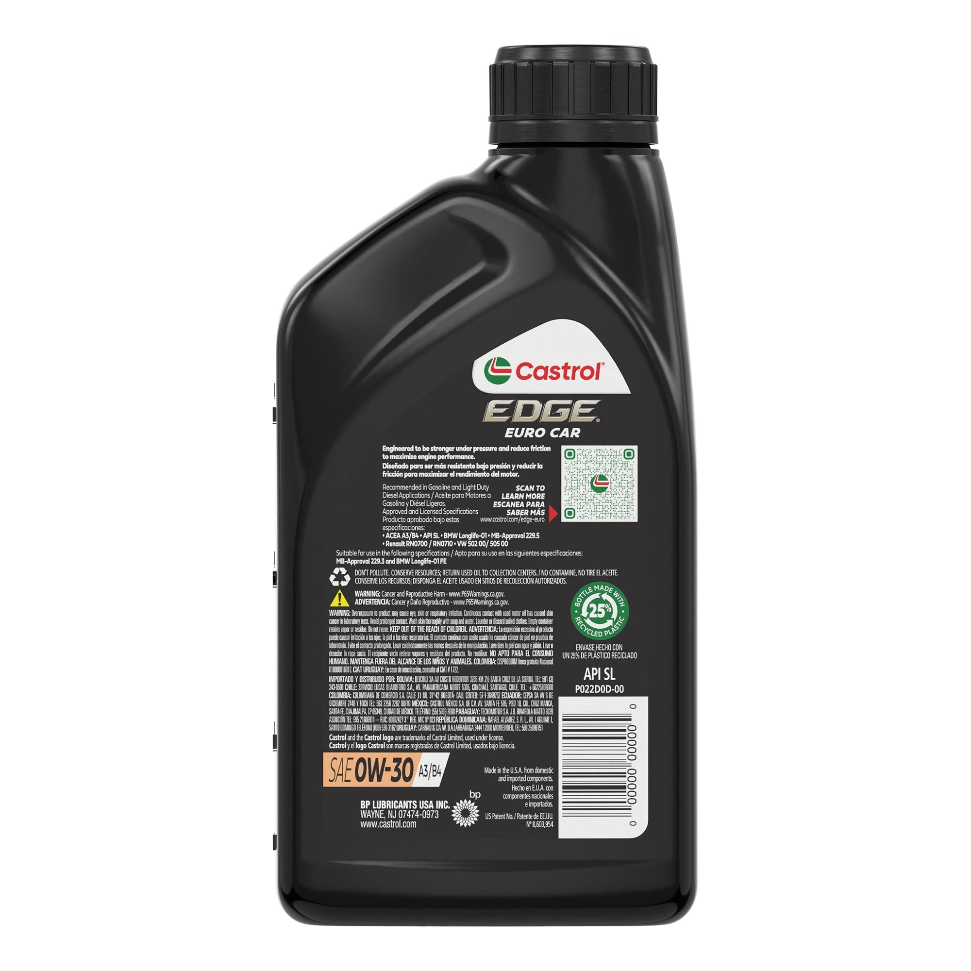 Castrol EDGE Full Synthetic Engine Oil 0W-30 1 Quart