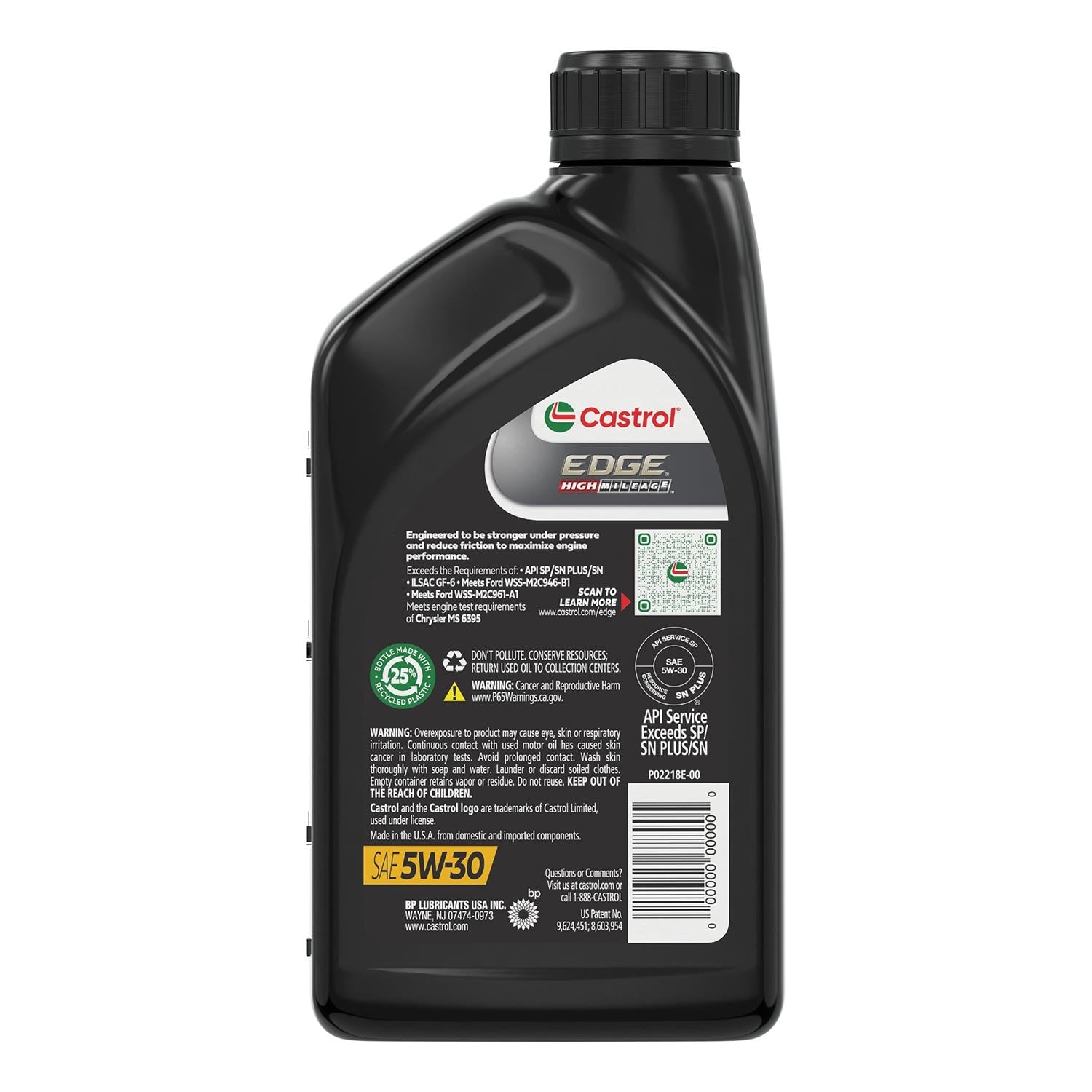 Castrol EDGE High Mileage Full Synthetic Engine Oil 5W-30 1 Quart