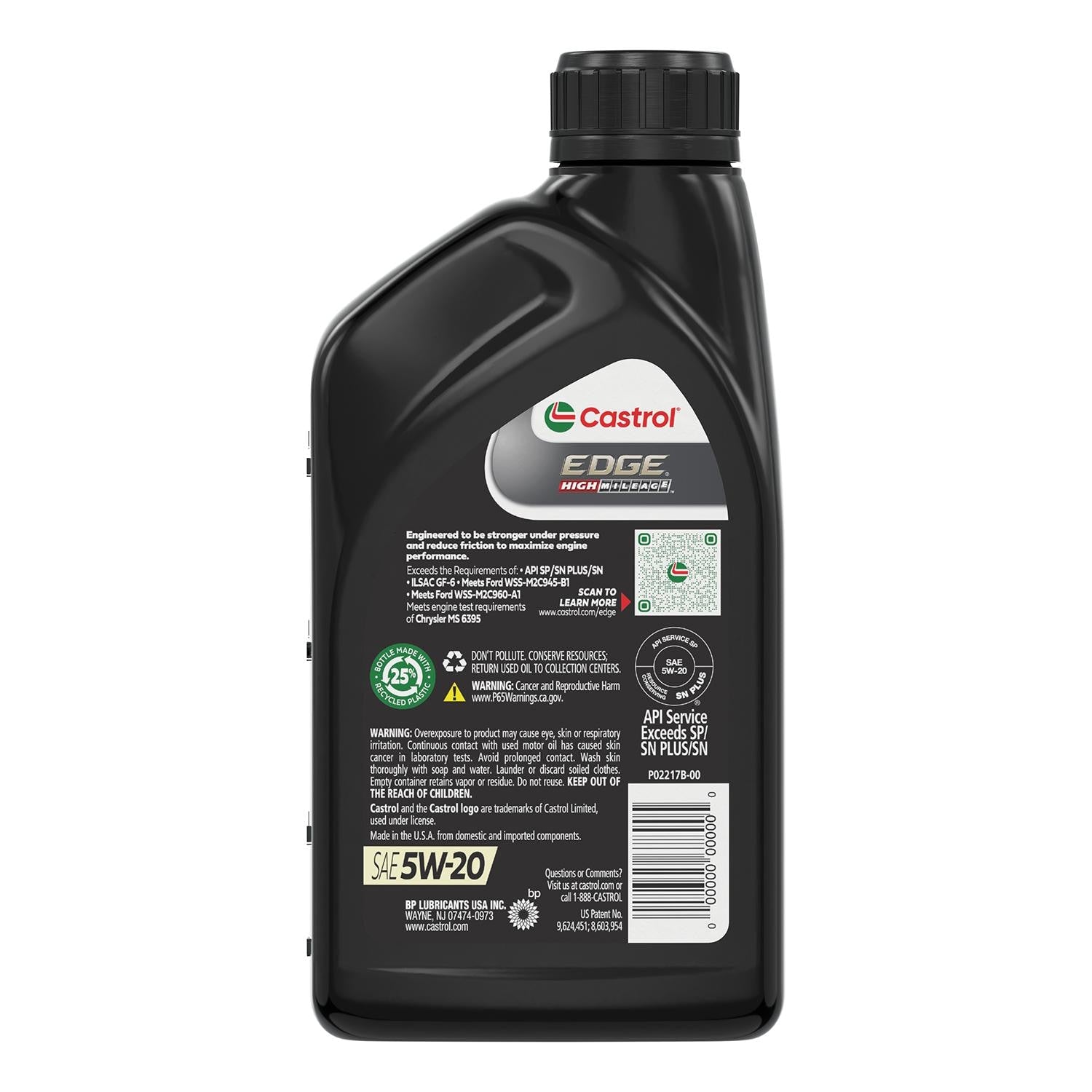 Castrol EDGE High Mileage Full Synthetic Engine Oil 5W-20 1 Quart