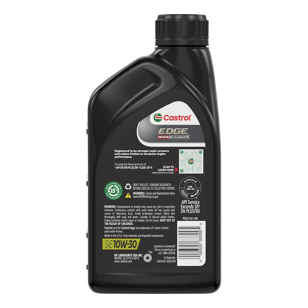 Castrol EDGE High Mileage Full Synthetic Engine Oil 10W-30 1 Quart