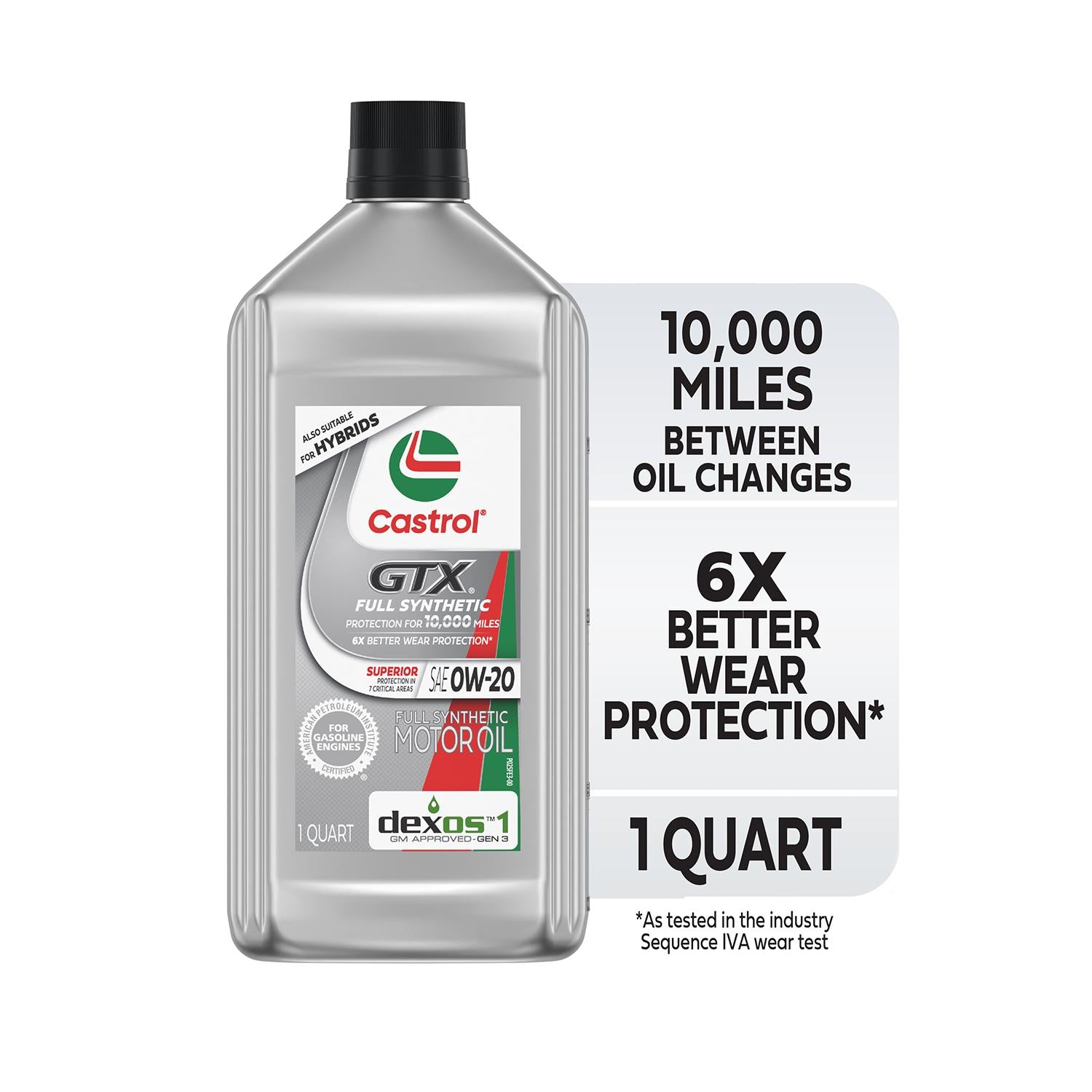 Castrol GTX Full Synthetic Engine Oil 0W-20 1 Quart