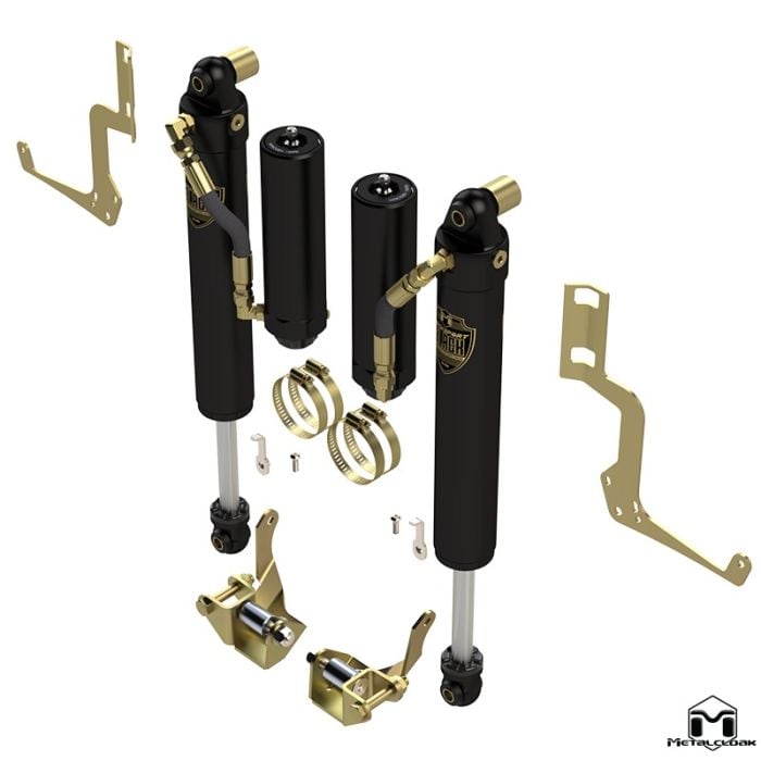 RockSport BLACK, 2.5"/3.5" JL Wrangler & JT Gladiator Adjustable Reservoir Shocks, Front, Pair