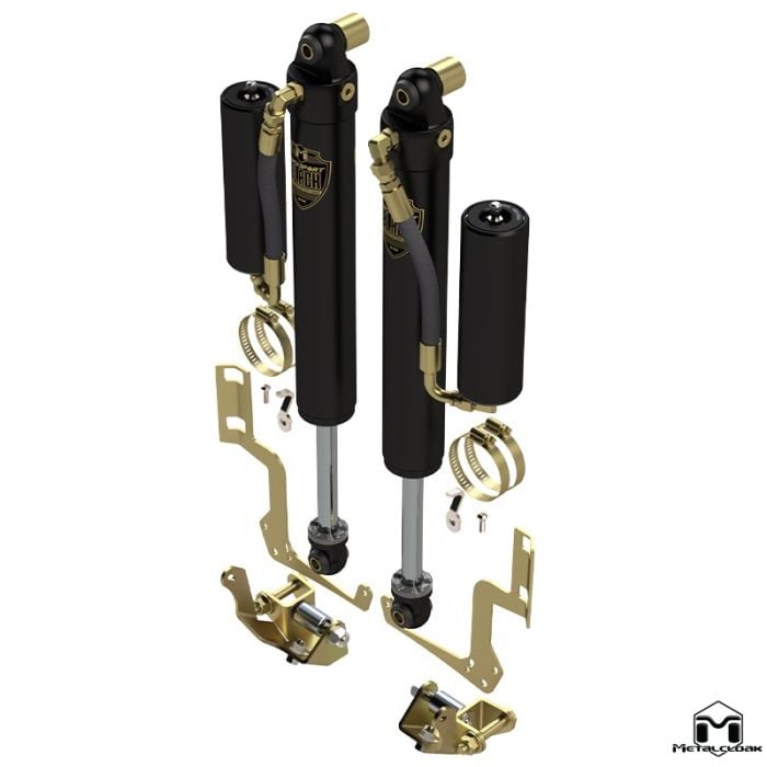RockSport BLACK, 4.5"/5.5" JL Wrangler & JT Gladiator Reservoir Shocks, Front, Pair