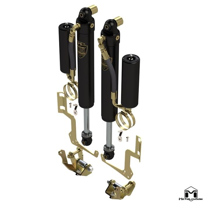 RockSport BLACK, 2.5"/3.5" JL Wrangler & JT Gladiator Reservoir Shocks, Front, Pair, Standard Axle Edition