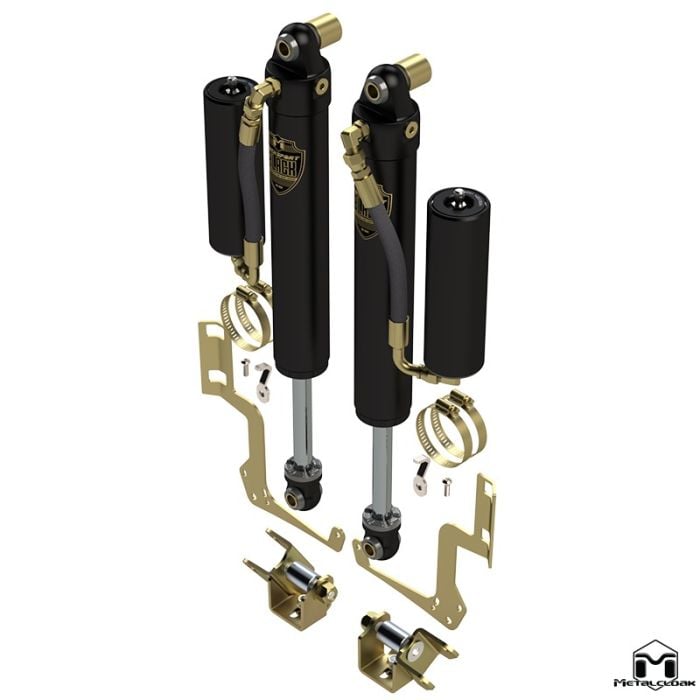 RockSport BLACK, 2.5"/3.5" JT Gladiator Mojave Reservoir Shocks, Front, Pair