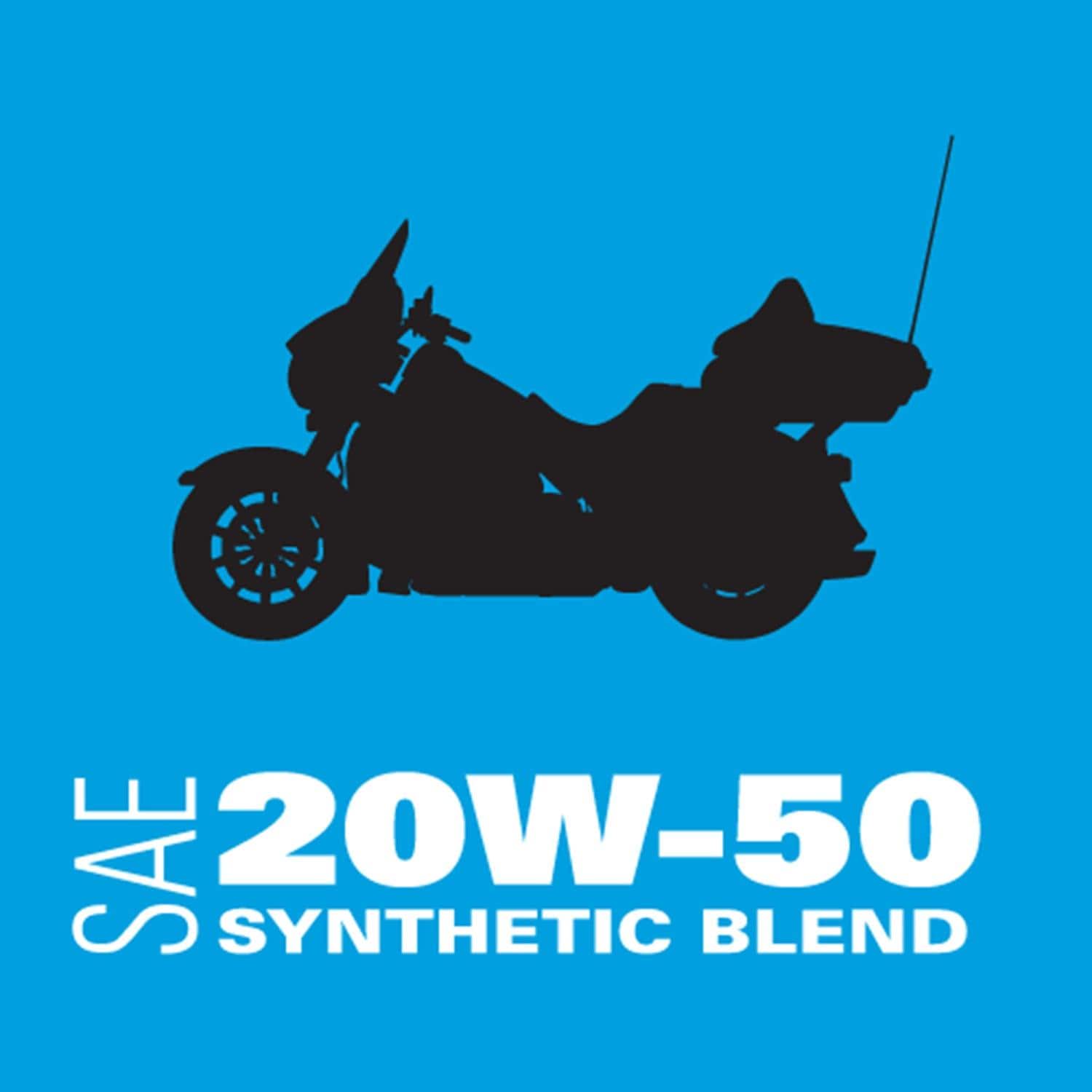 Quicksilver Motorcycle Synthetic Blend 20W-50 Motor Oil 1 Quart