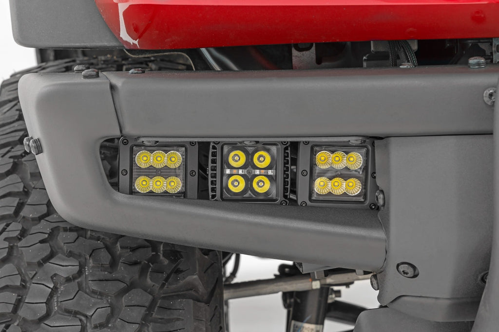 LED Light Kit | Fog Mount | Triple 2" Black Pair | Spot/Flood | Ford Bronco (21-26)