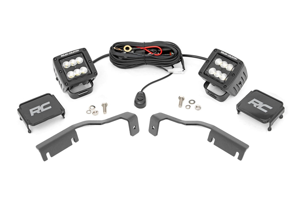 LED Light Kit | Ditch Mount | 2" Black Pair | Flood | Nissan Frontier (22-26)