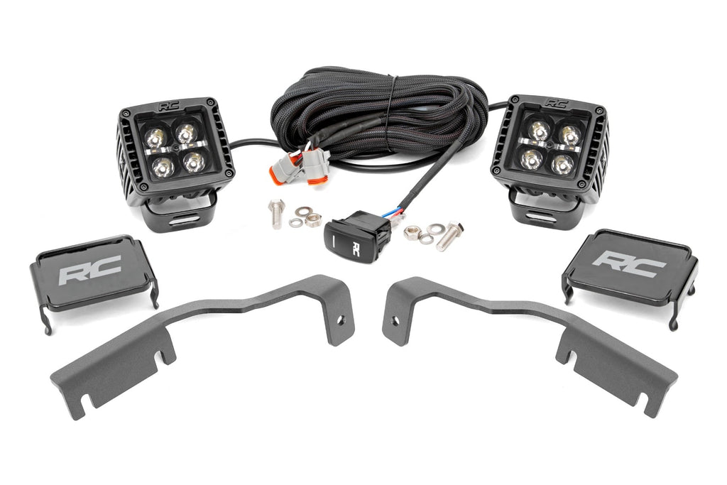 LED Light Kit | Ditch Mount | 2" Black Pair | White DRL | Nissan Frontier (22-26)