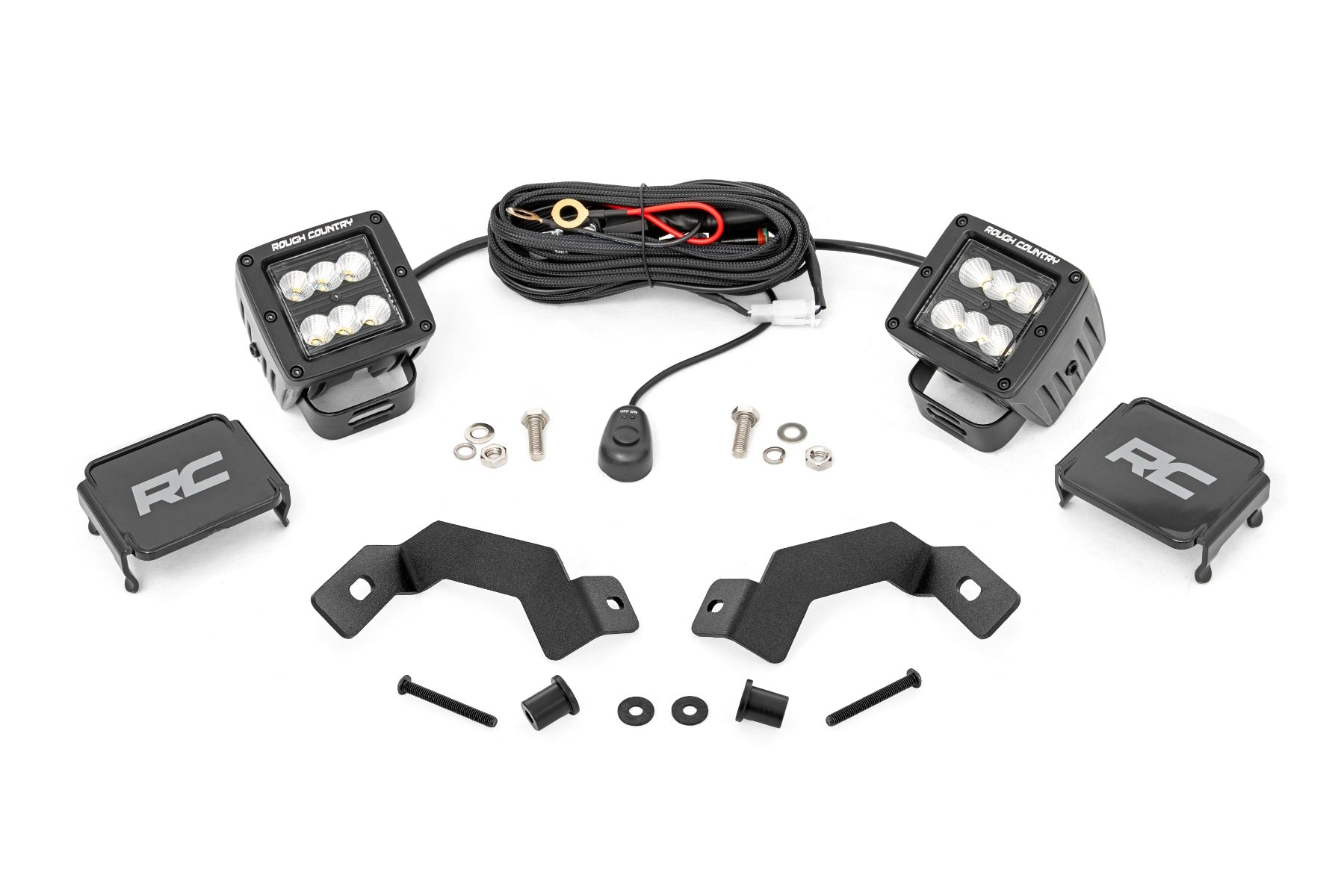 LED Light Kit | Ditch Mount | 2" Black Pair | Flood | Toyota Land Cruiser (24-26)