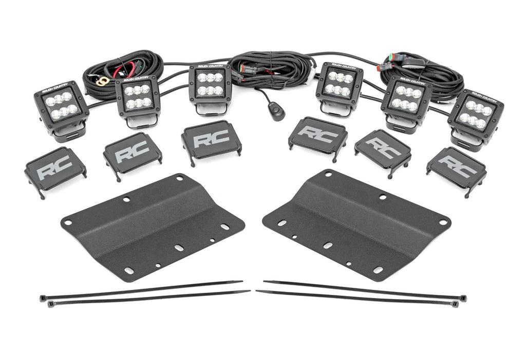 LED Light Kit | Fog Mount | Triple 2" Black Pair | Spot | Ford Bronco (21-26)