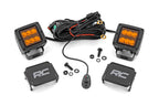 2 Inch LED Light Pods | Spot Beam | Amber Lens | Square