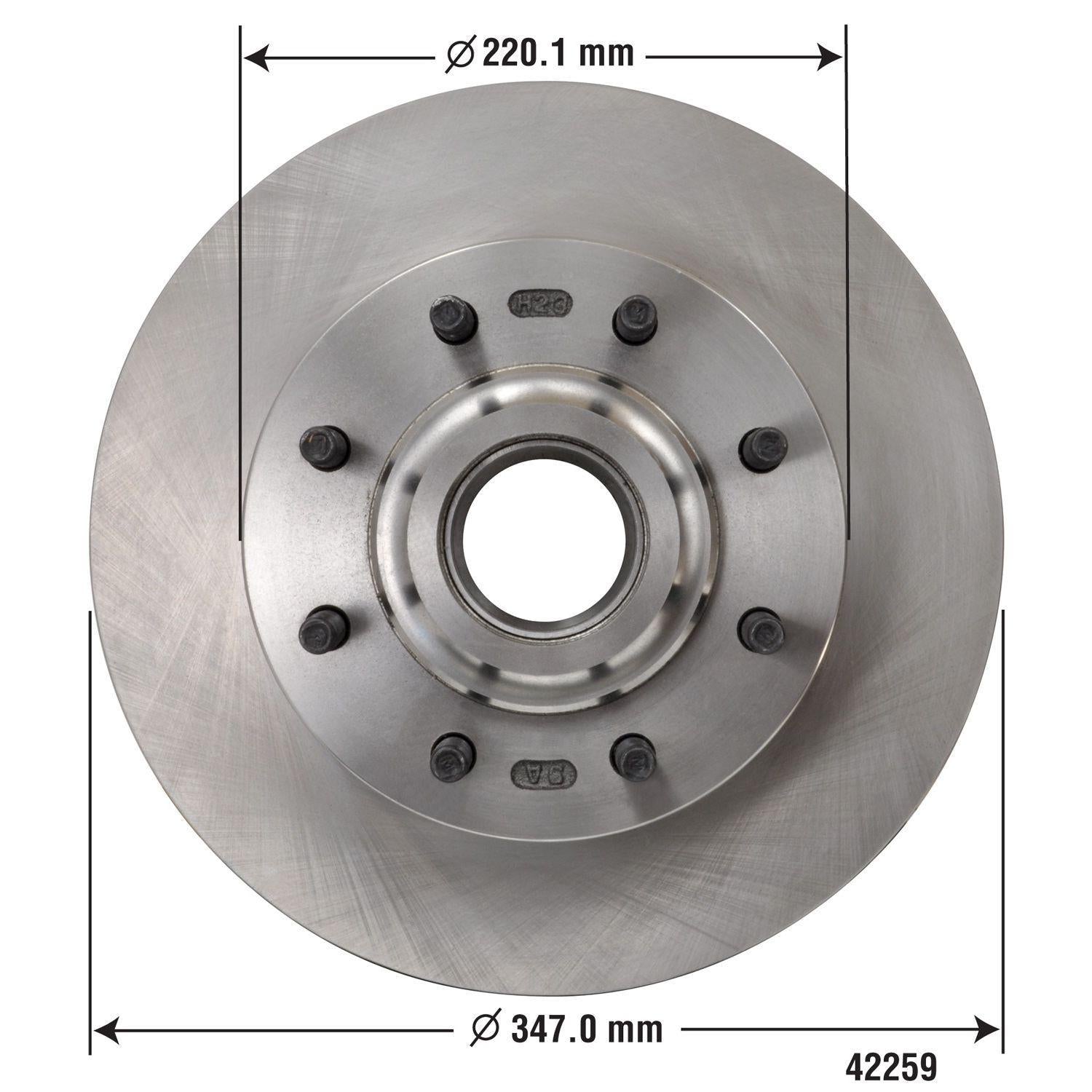 Disc Brake Rotor and Hub Assembly 42259