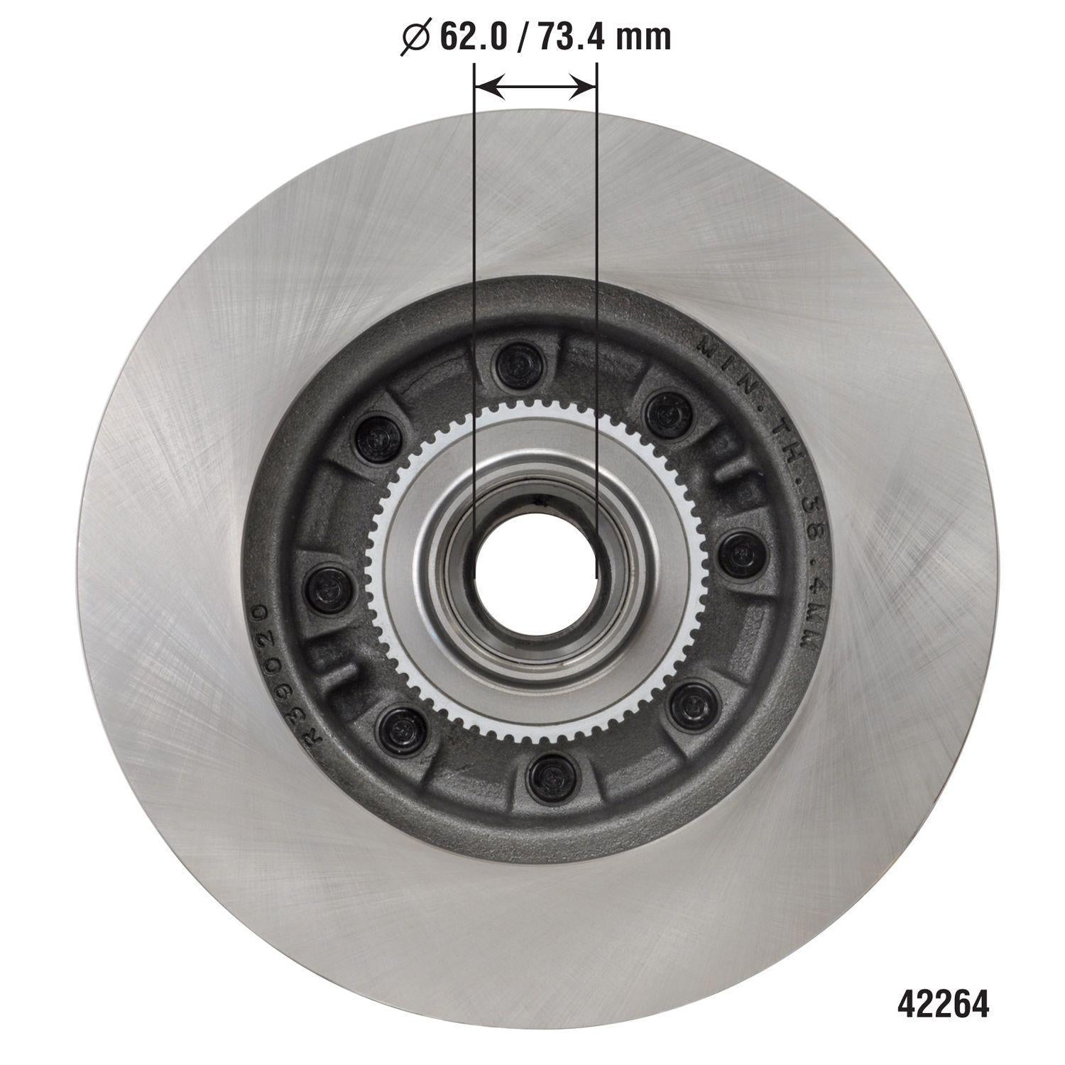 Disc Brake Rotor and Hub Assembly 42264