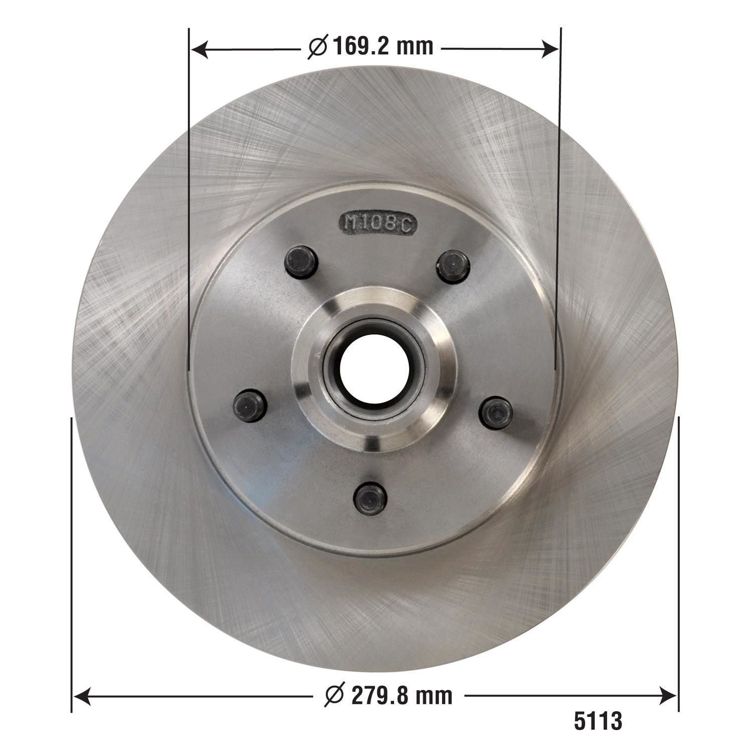Disc Brake Rotor and Hub Assembly 5113