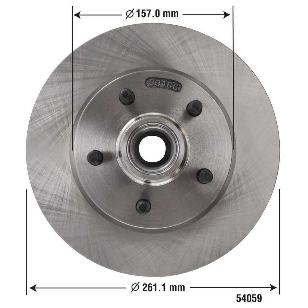 Disc Brake Rotor and Hub Assembly 54059