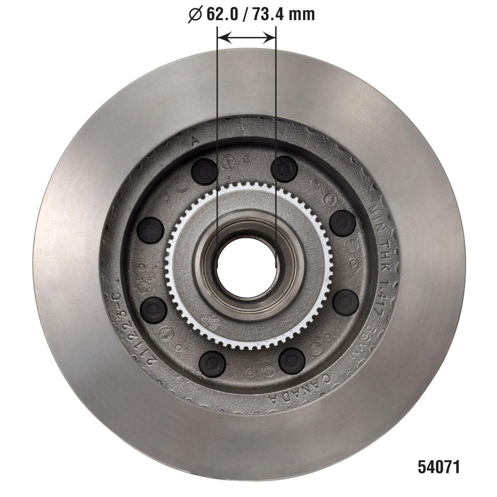 Disc Brake Rotor and Hub Assembly 54071