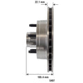 Disc Brake Rotor and Hub Assembly 5487