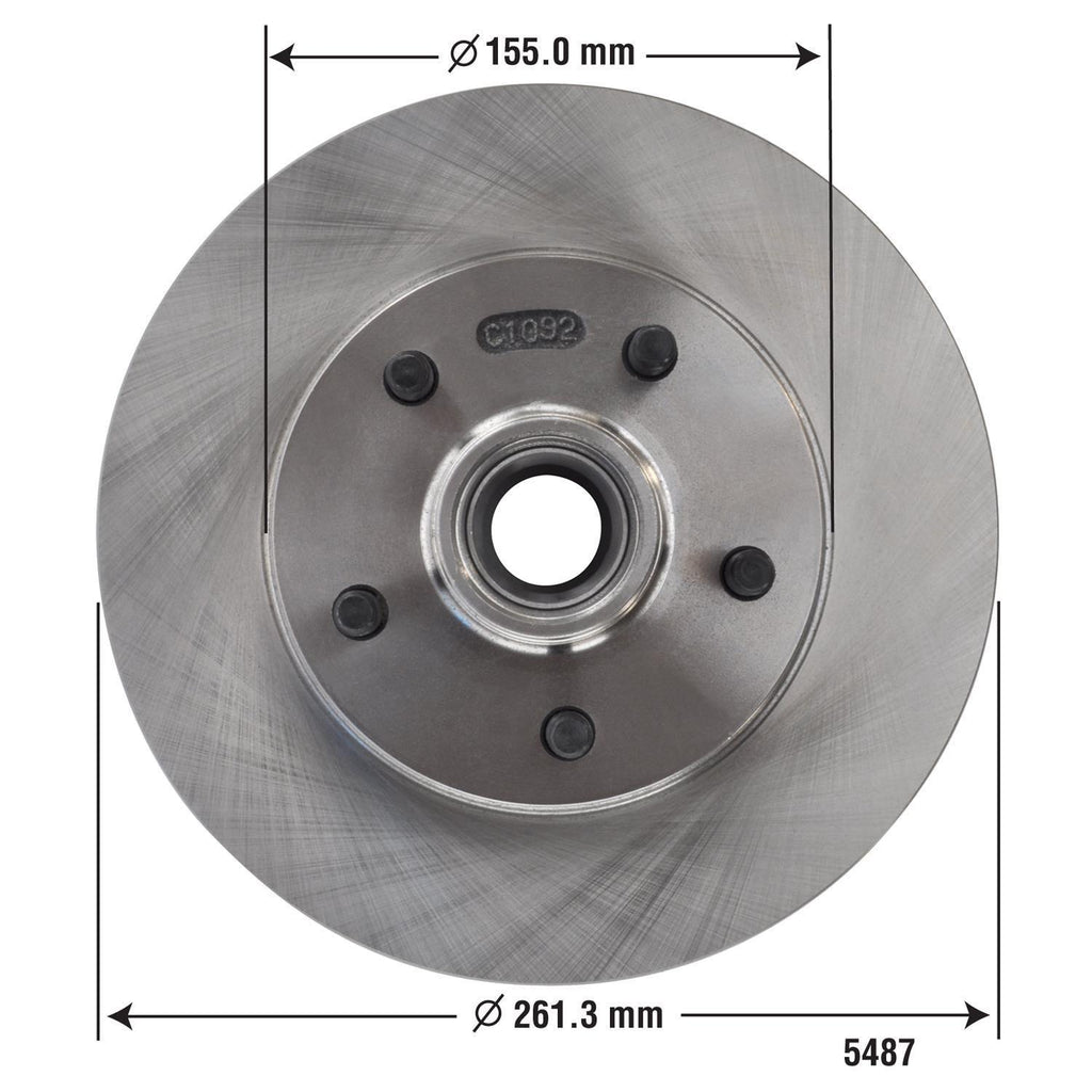 Disc Brake Rotor and Hub Assembly 5487