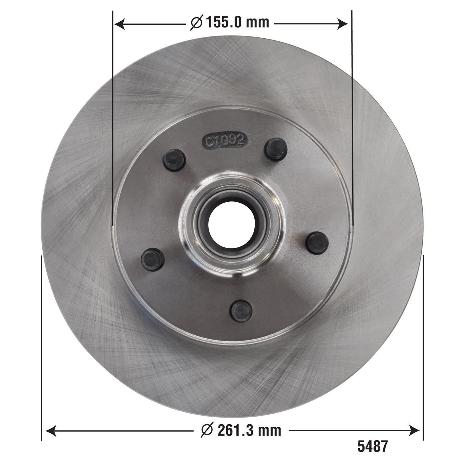 Disc Brake Rotor and Hub Assembly 5487