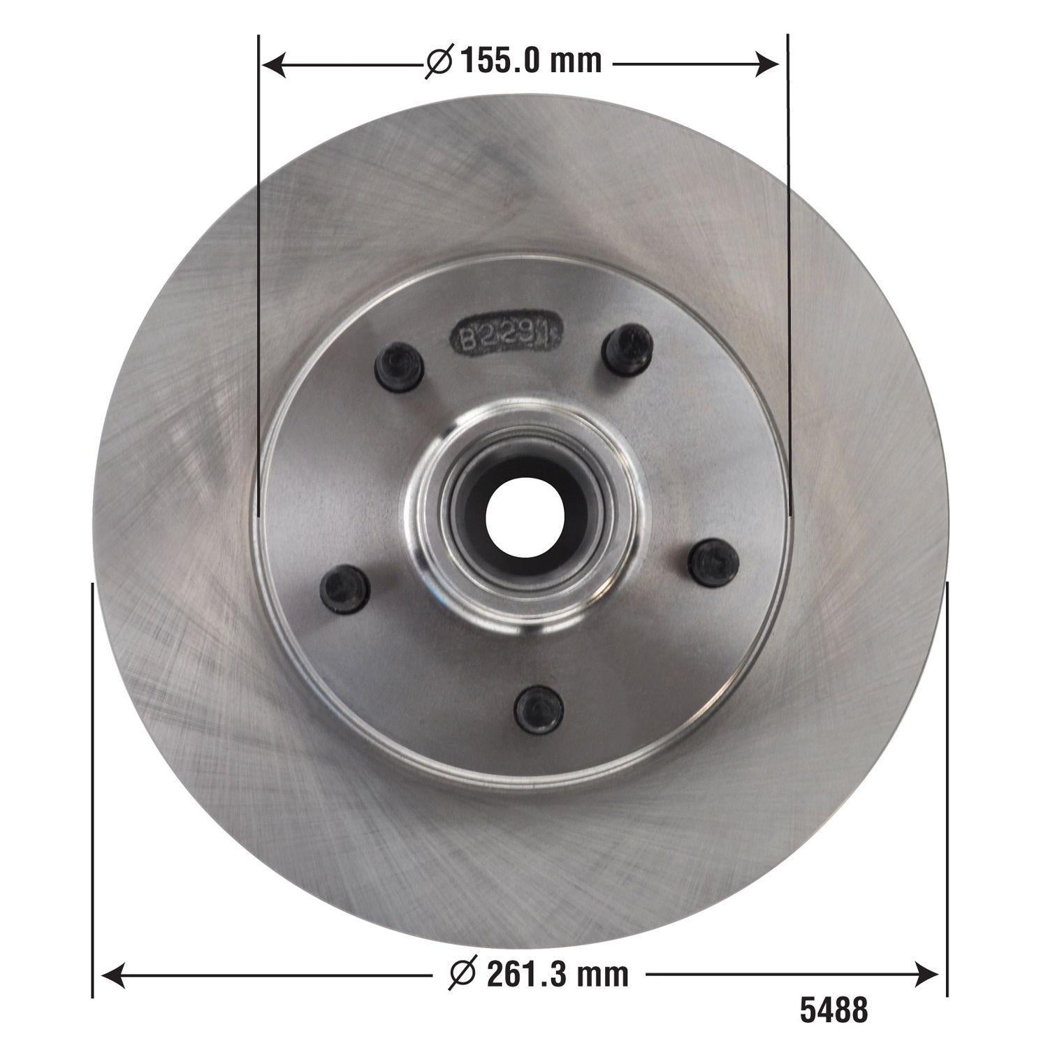 Disc Brake Rotor and Hub Assembly 5488
