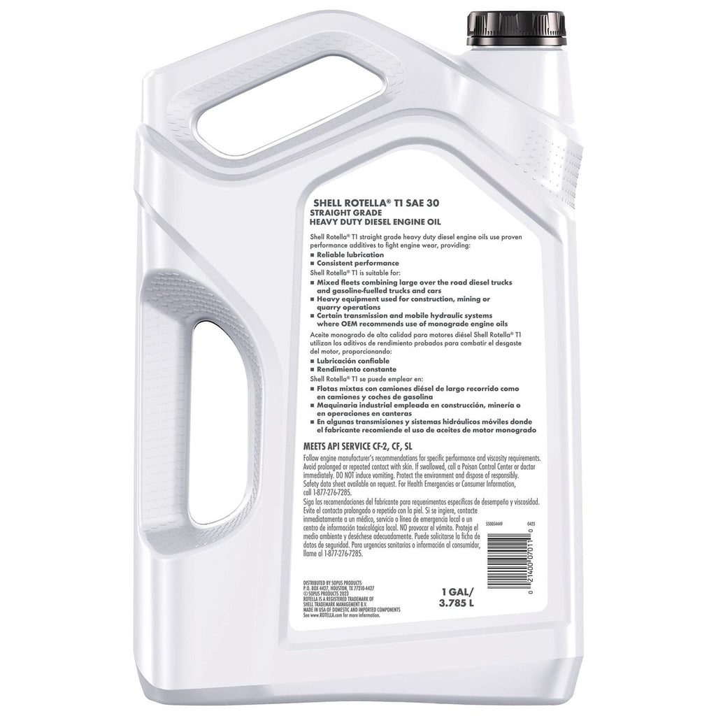 Shell ROTELLA T1 Diesel Conventional Engine Oil HD-30W 4 Quart
