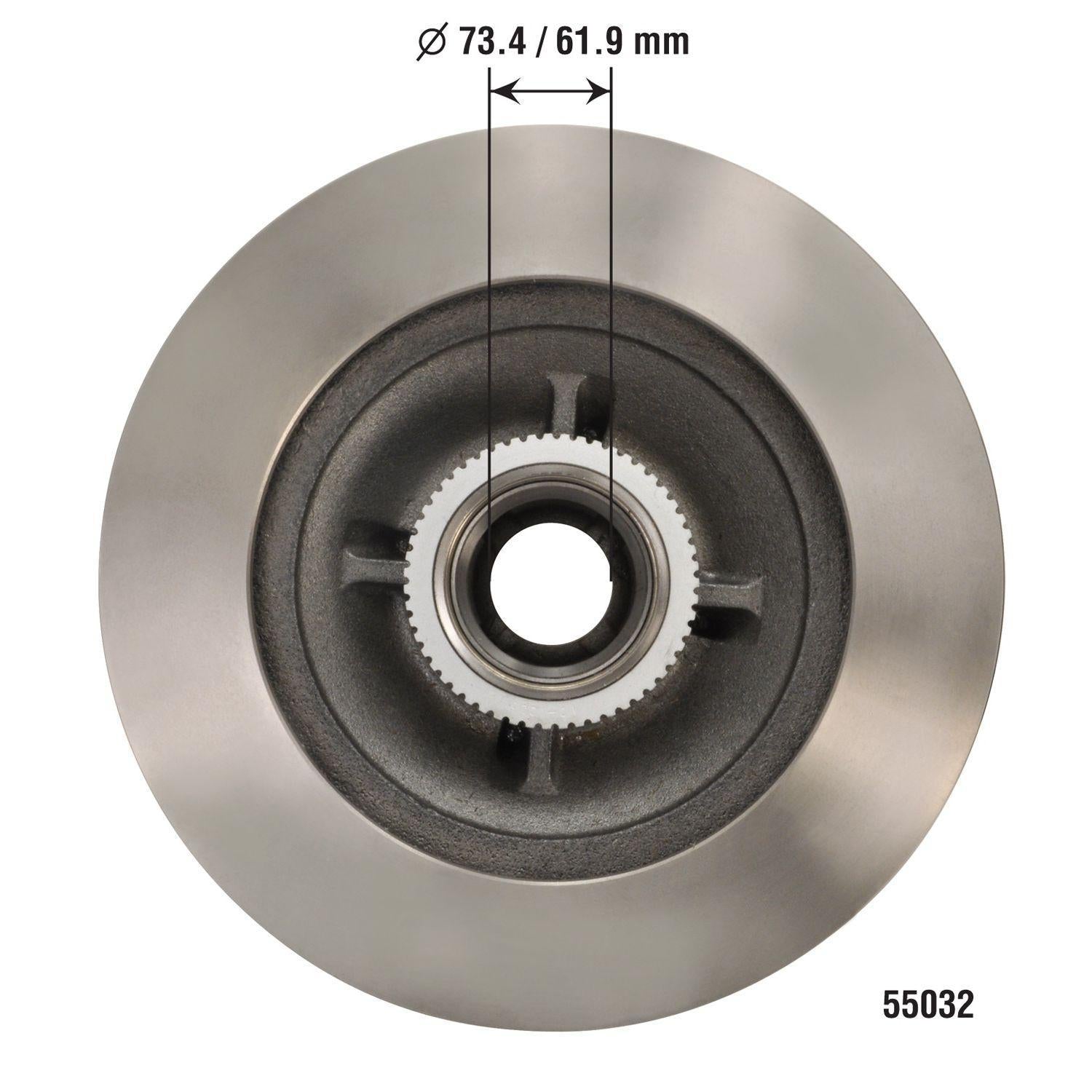 Disc Brake Rotor and Hub Assembly 55032