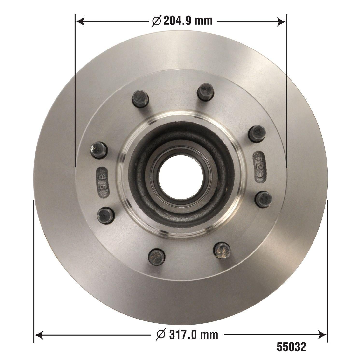 Disc Brake Rotor and Hub Assembly 55032