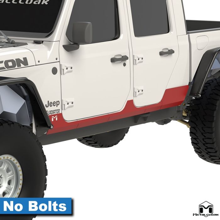 Aluminum Rocker ExoSkin, No Bolts, Pair, Full Kit, JT Gladiator